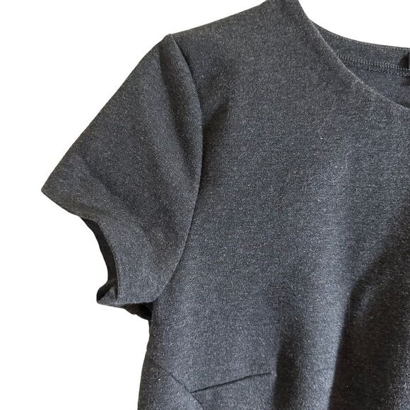 J. CREW Heathered Gray Short Sleeve Structured Peplum Top -  Size Small - Picture 5 of 9